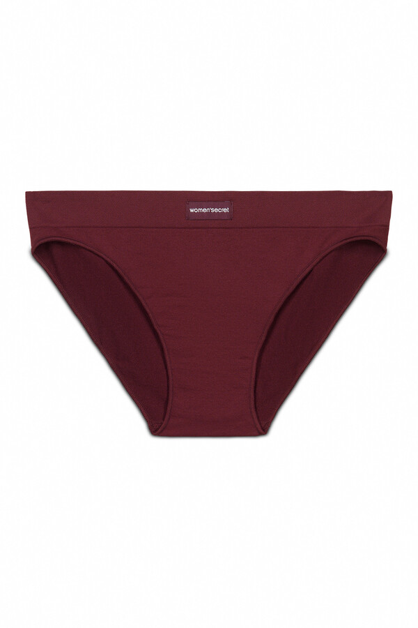 Women'secret Panty clásica sin costuras color granate púrpura