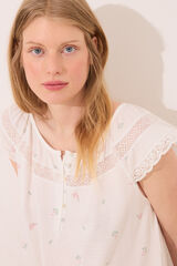 Womensecret Camisón de premamá de algodón blanco blanco