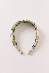 Women'secret Diadema para el pelo con estampado de flores verde estampado