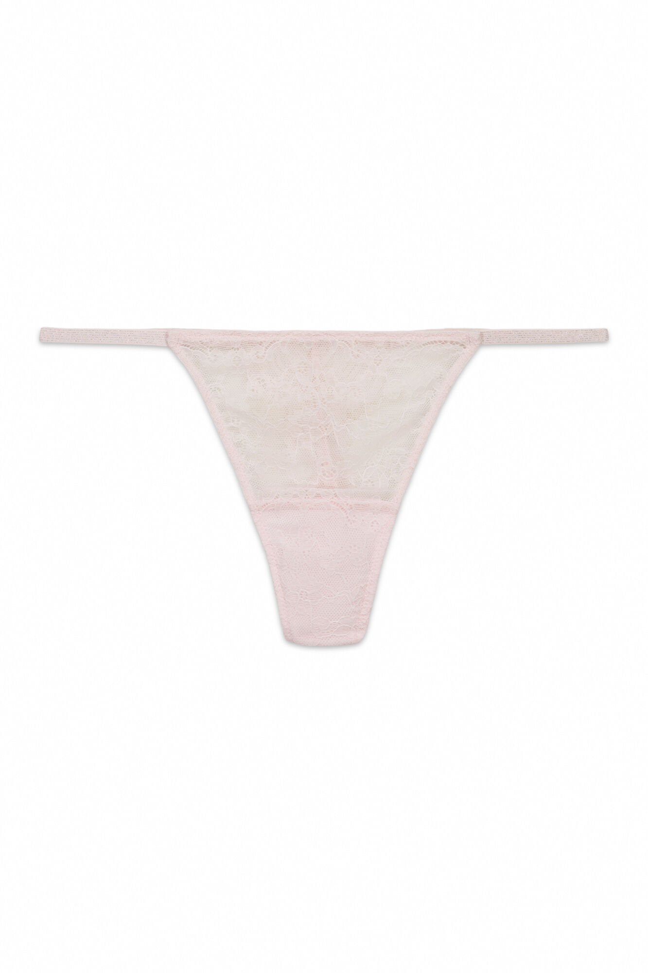 HI&BYE Tanga de encaje floral rosa rosa