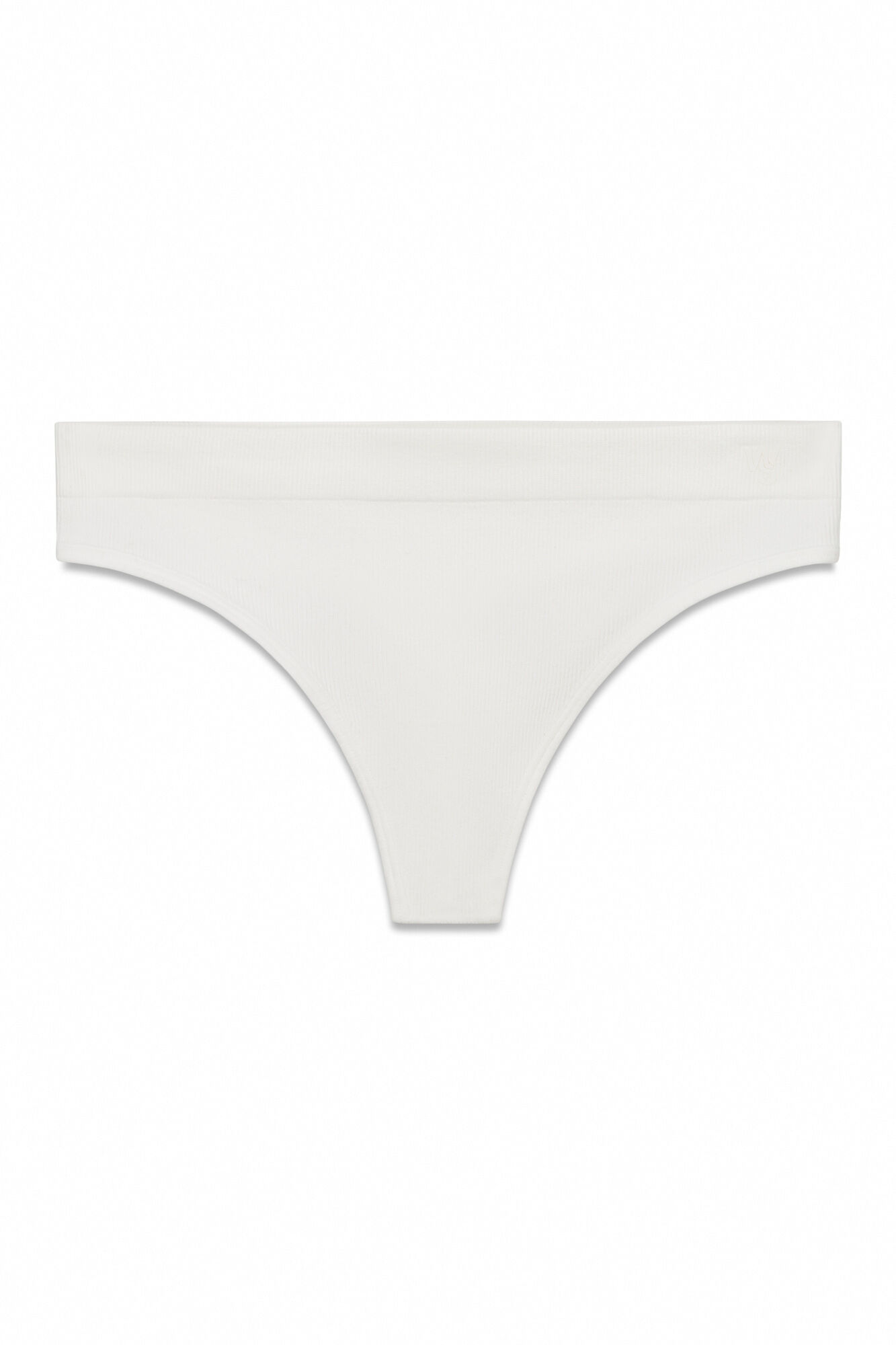 Women'secret Tanga ancha acanalada sin costuras blanca marfil