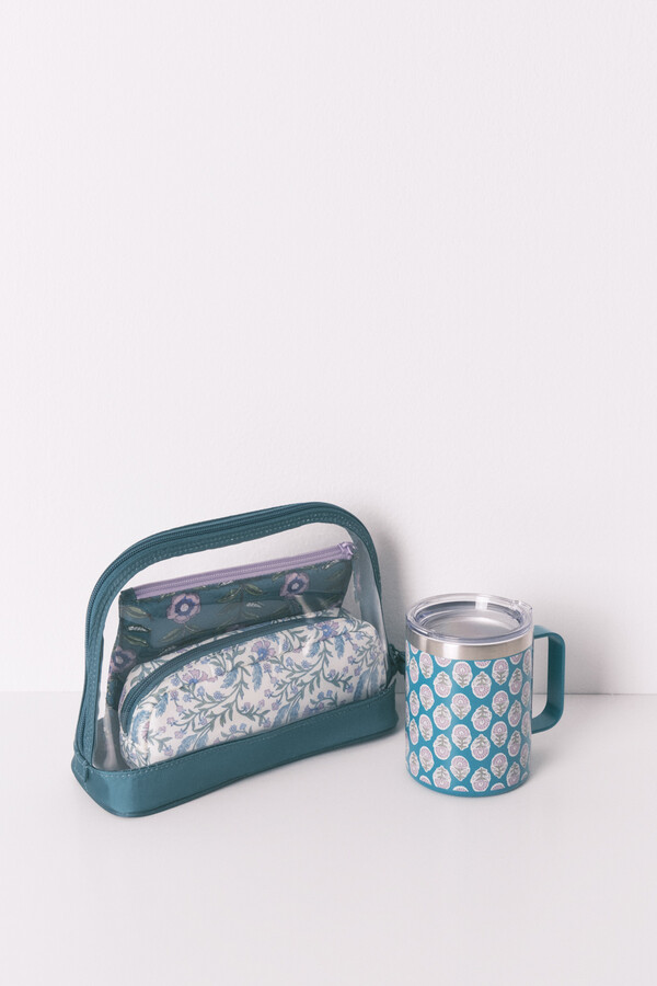 Women'secret Taza térmica con estampado verde estampado