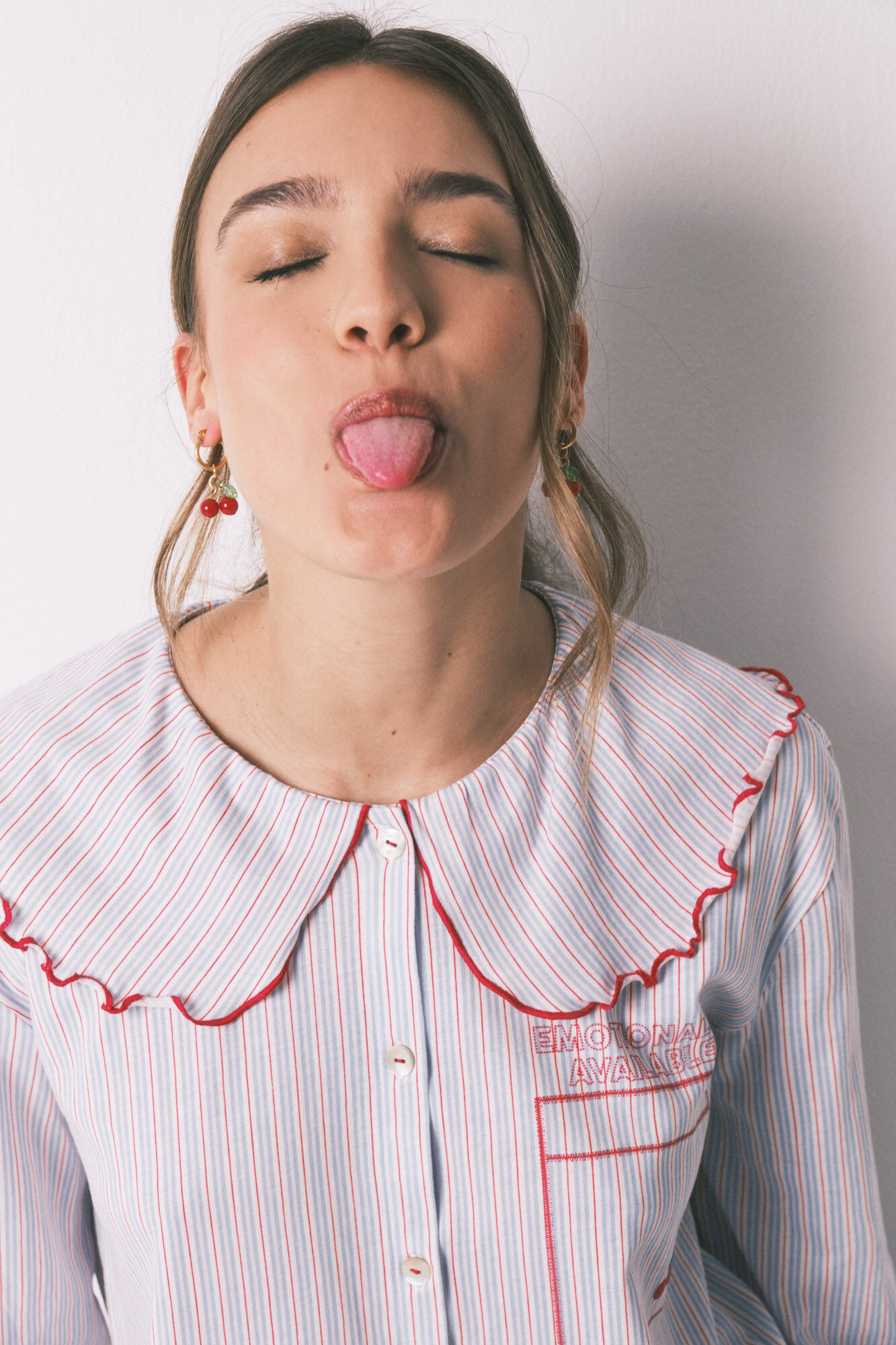 Women'secret Pijama larga de algod&oacute;n cuello Peter Pan estampado