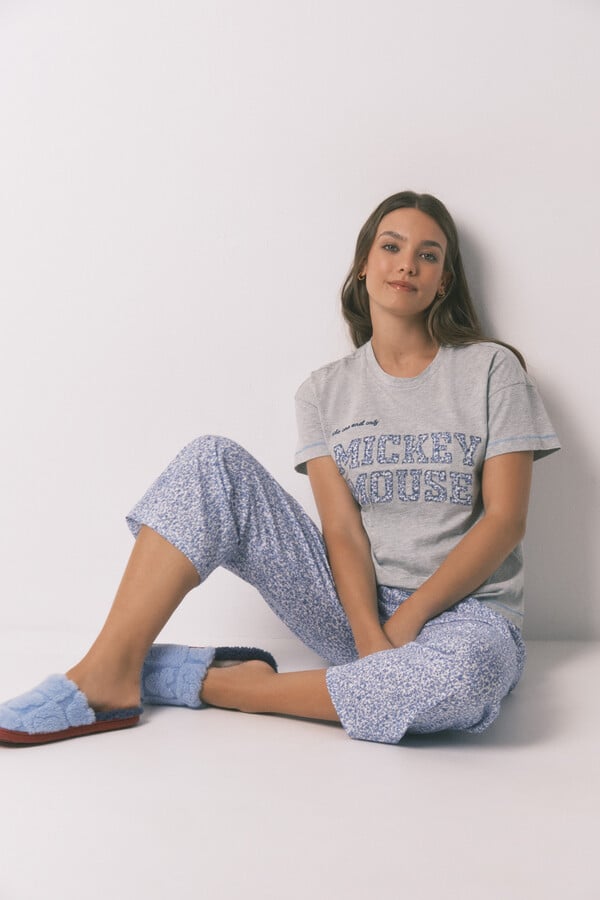Women'secret Pijama capri de algodón gris Mickey  gris