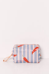 Women'secret Neceser peque&ntilde;o impermeable estampado de rayas azul