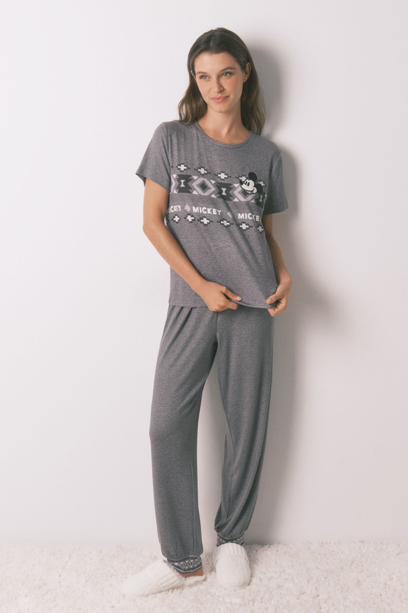 Women'secret Pijama larga de manga corta de Mickey