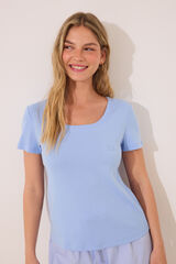 Women'secret Pijama corta de algod&oacute;n azul azul