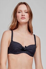Gisela Top de bikini con capacidad y estampado geom&eacute;trico negro negro