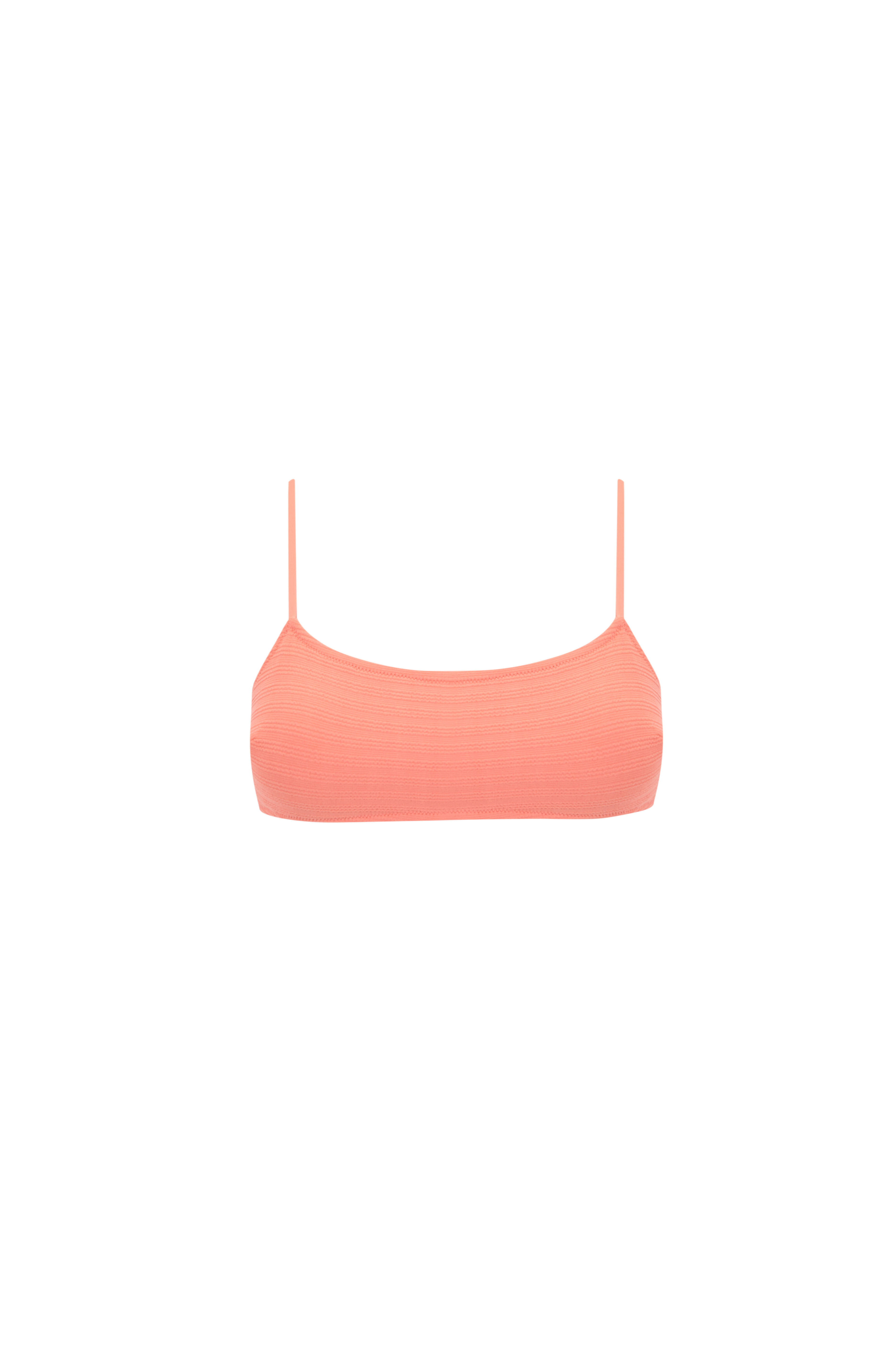 Women'secret Top de bikini plisado de tejido naranja naranja