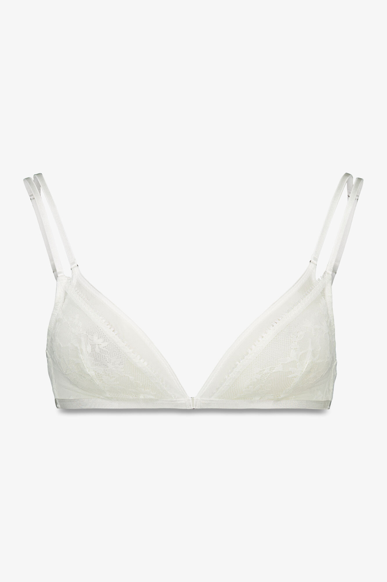 Women'secret Brasier triangular NATURAL con encaje blanco blanco