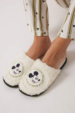 Womensecret Pantuflas para casa de piel de Mickey Mouse gris