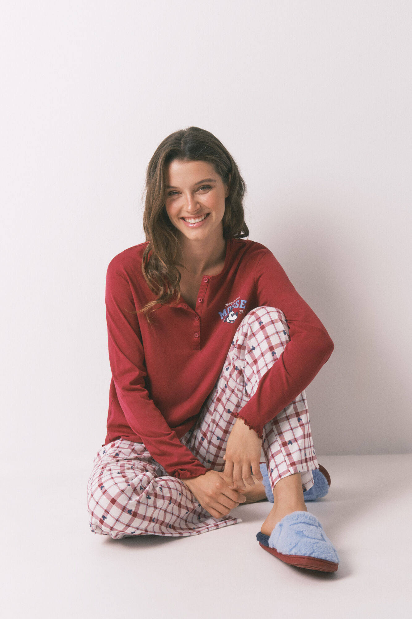 Women'secret Pijama larga algod&oacute;n Mickey roja rojo