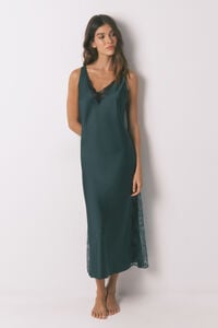 Women'secret Camisón largo satén verde