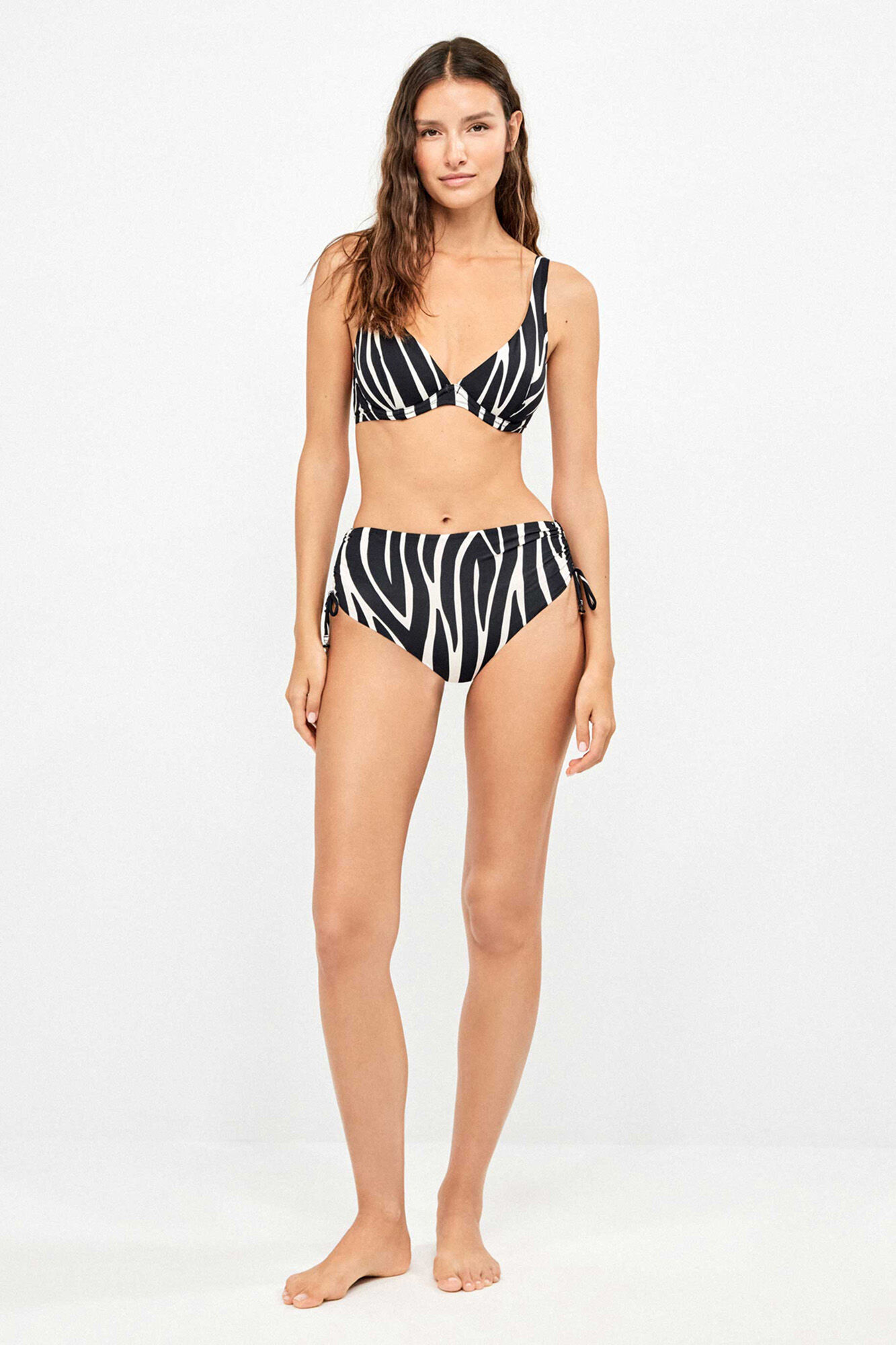 Gisela Top bikini de capacidad sin relleno animal print blanco