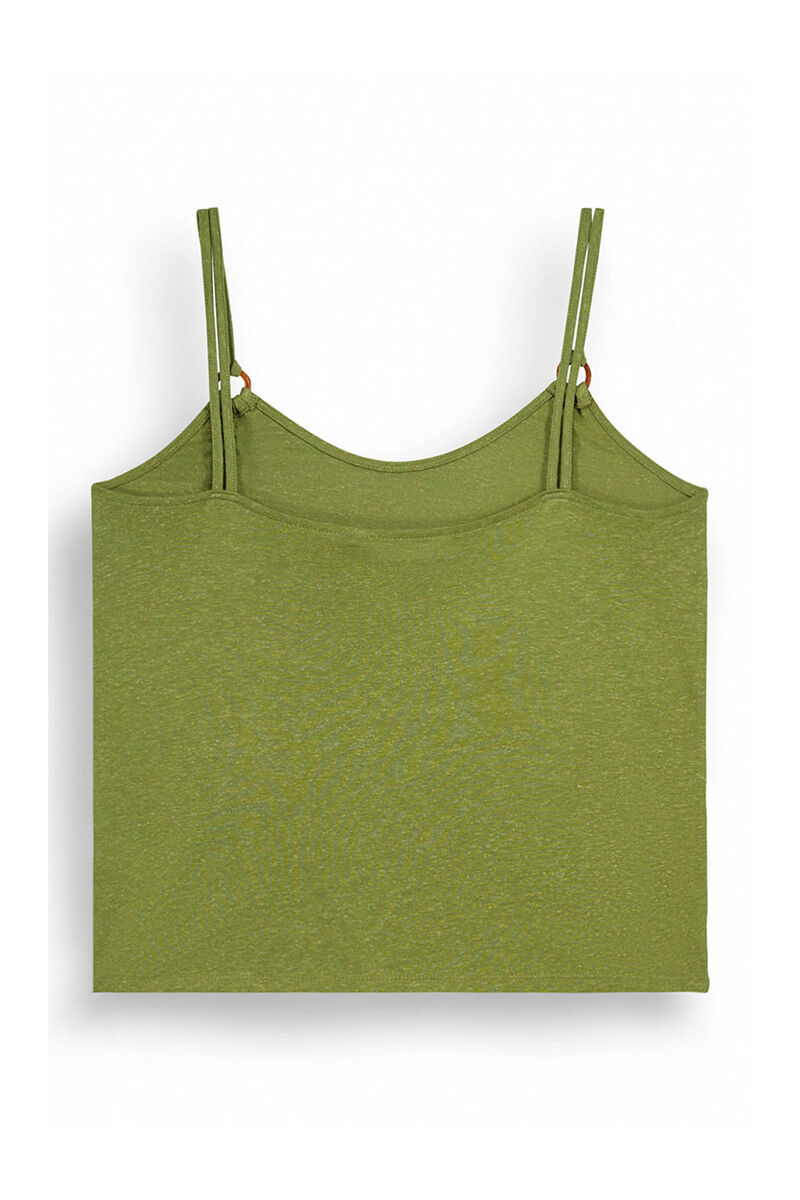 Women'secret Playera tirantes kaki lino kaki