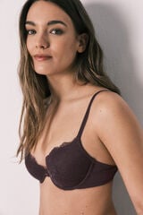 Women'secret Brasier cl&aacute;sico relleno de encaje morado BEAUTIFUL morado/lila