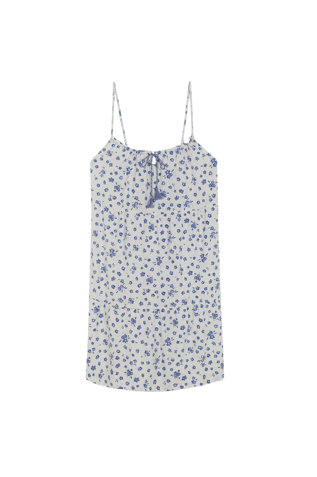 Women'secret Vestido midi blanco con flores blanco