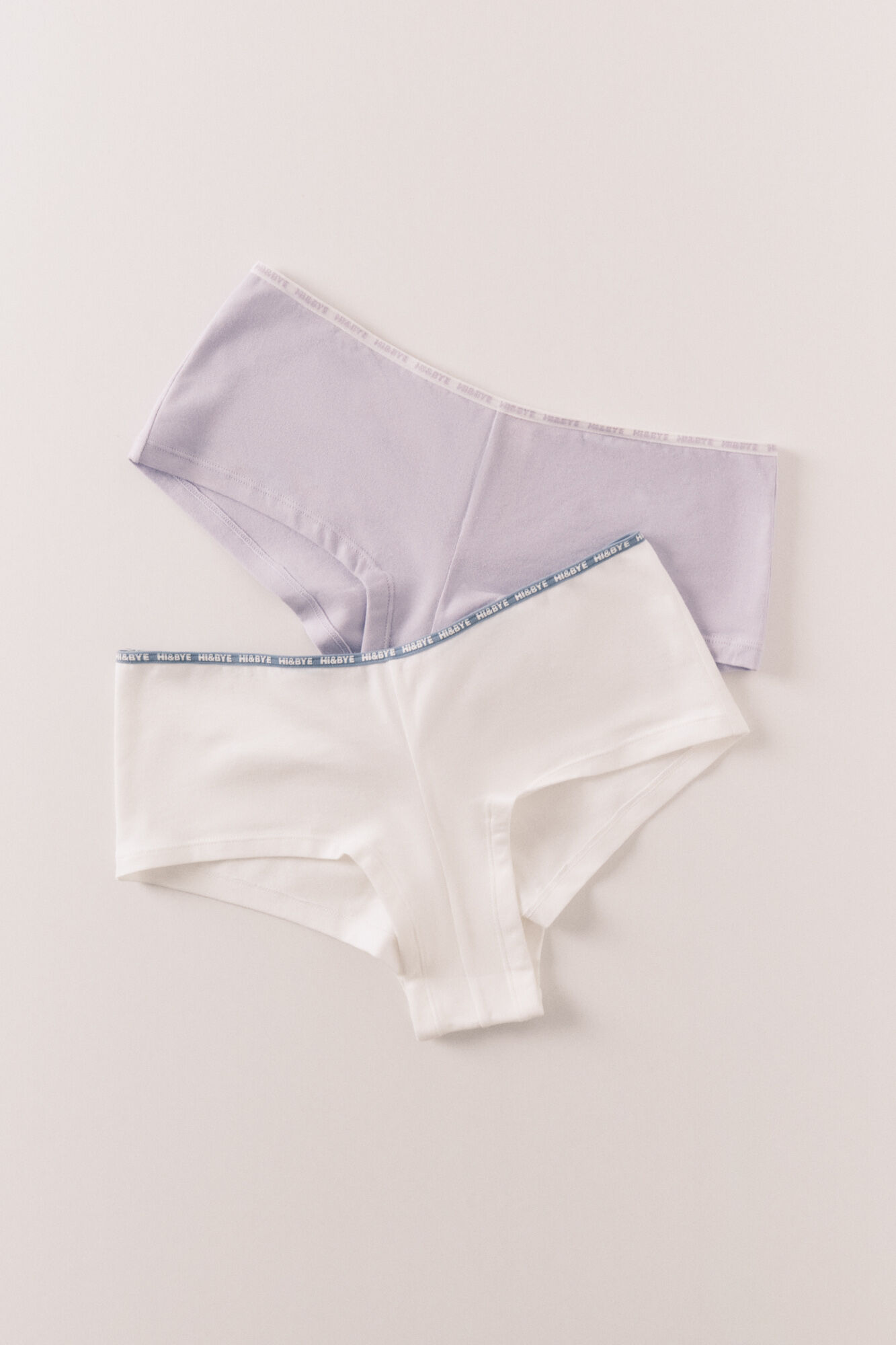 HI&BYE Pack de 2 panties b&oacute;xer morado y blanco blanco