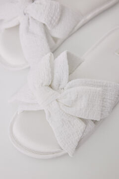 Womensecret Pantuflas casa satín lazo marfil