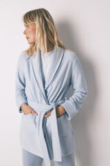 Women'secret Bata midi de terciopelo azul brillante azul