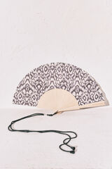 Women'secret Abanico estampado bicolor negro y blanco negro