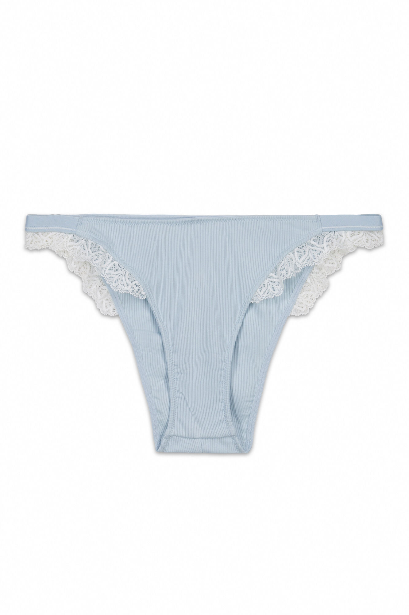 Women'secret Panty brasile&ntilde;o de algod&oacute;n acanalado azul azul