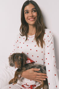 Women'secret Bandana para perro con estampado de corazones roja