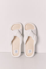 Women'secret Sandalias de nudo y rafia blanco