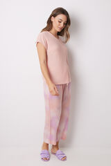 Womensecret Pijama capri estampado tiedye naranja naranja