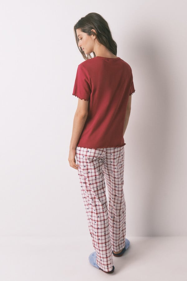 Women'secret Pijama larga de algodón de Mickey rojo rojo