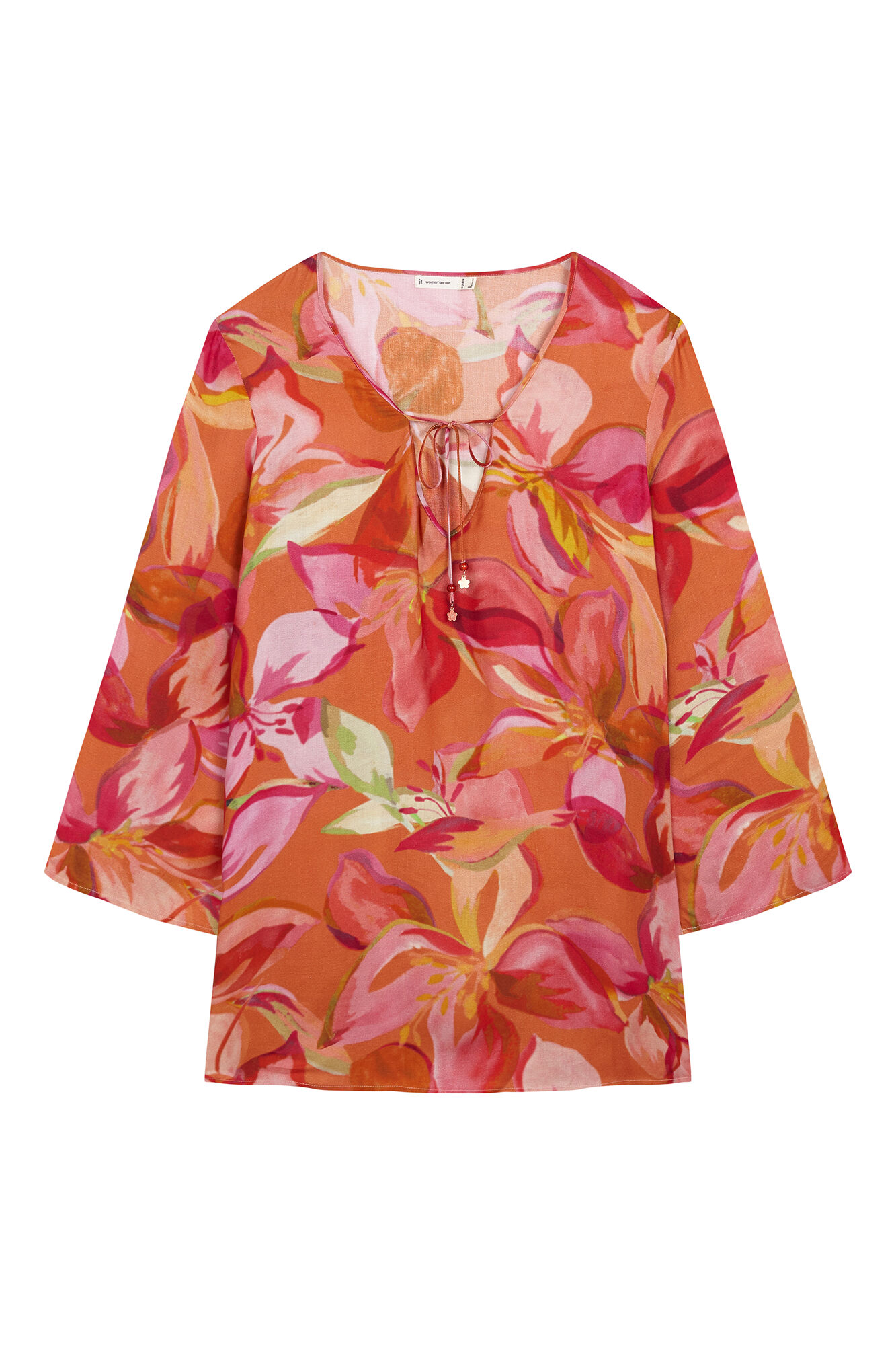 Women'secret Vestido t&uacute;nica corta estampado maxi floral estampado