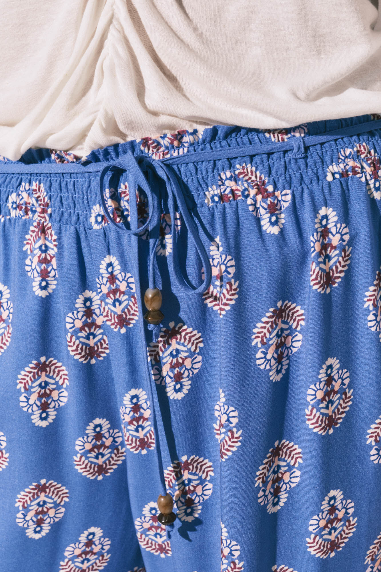 Women'secret Pantal&oacute;n largo estampado sello azul estampado