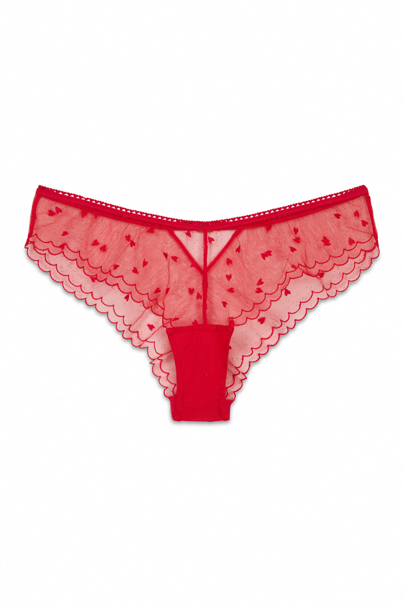 Women'secret Panty brasile&ntilde;o ancho de tul bordado rojo rojo