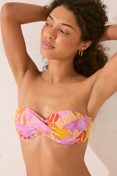 Womensecret Top bikini bandeau con estampado floral estampado
