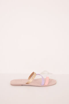 Womensecret Pantuflas tiras cruzadas blanco