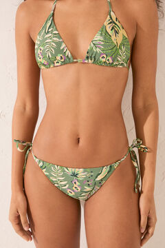 Womensecret Panty bikini clásico print tropical reversible verde