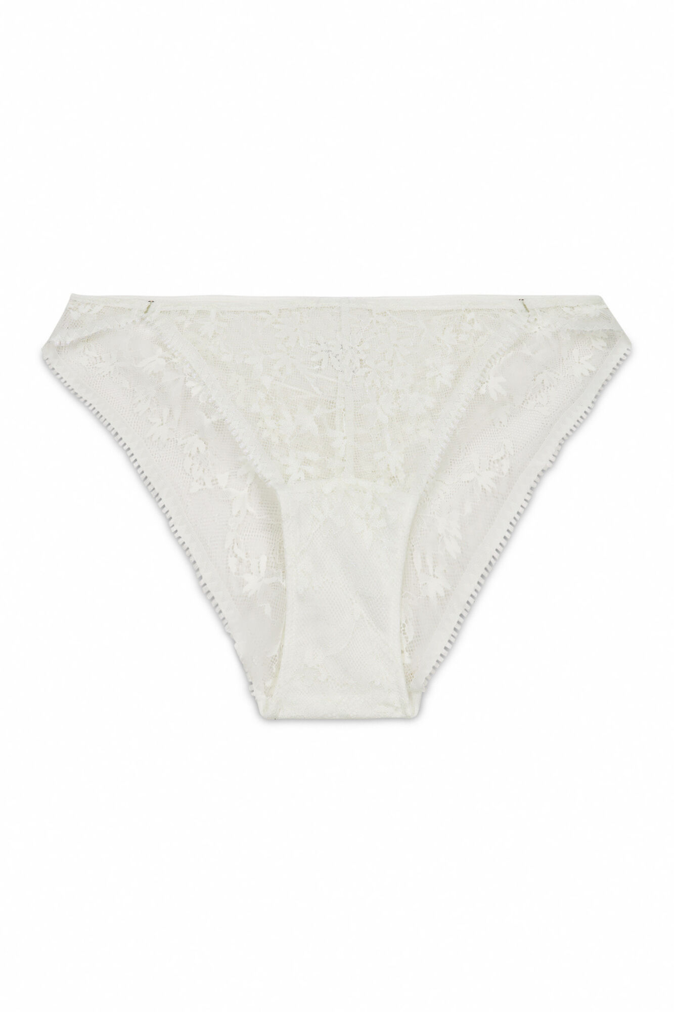 Women'secret Panty cl&aacute;sica de encaje de lurex blanco blanco