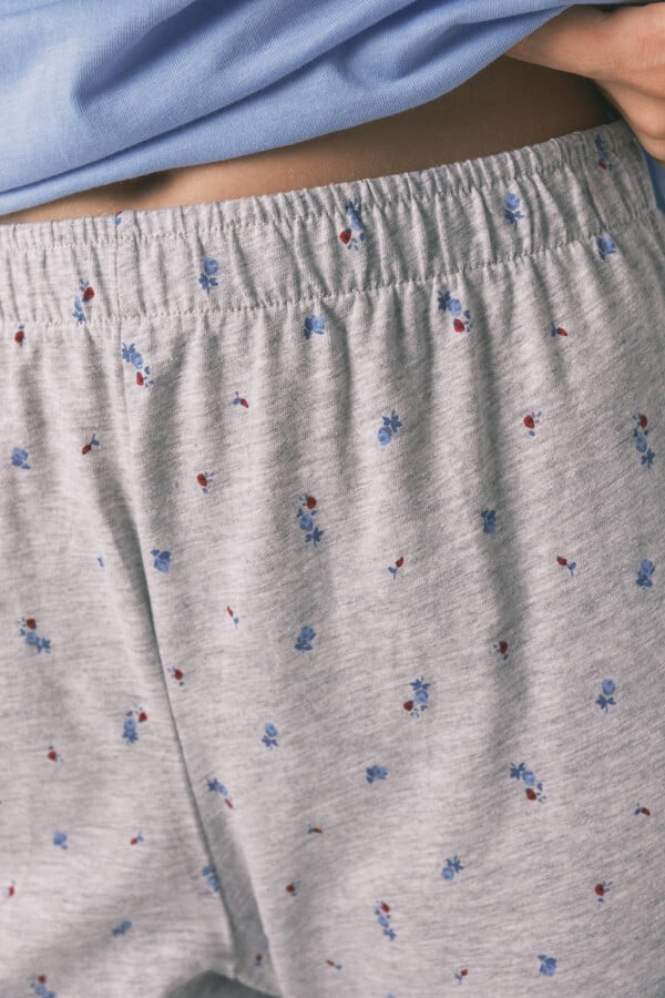 Women'secret Pijama larga algodón Snoopy azul  estampado