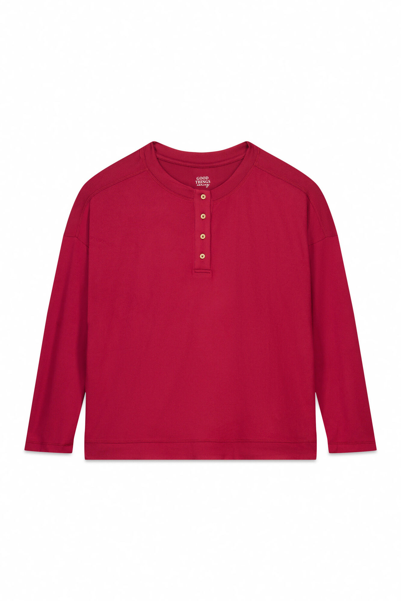 Women'secret Playera tejido de manga larga de ante rojo rojo