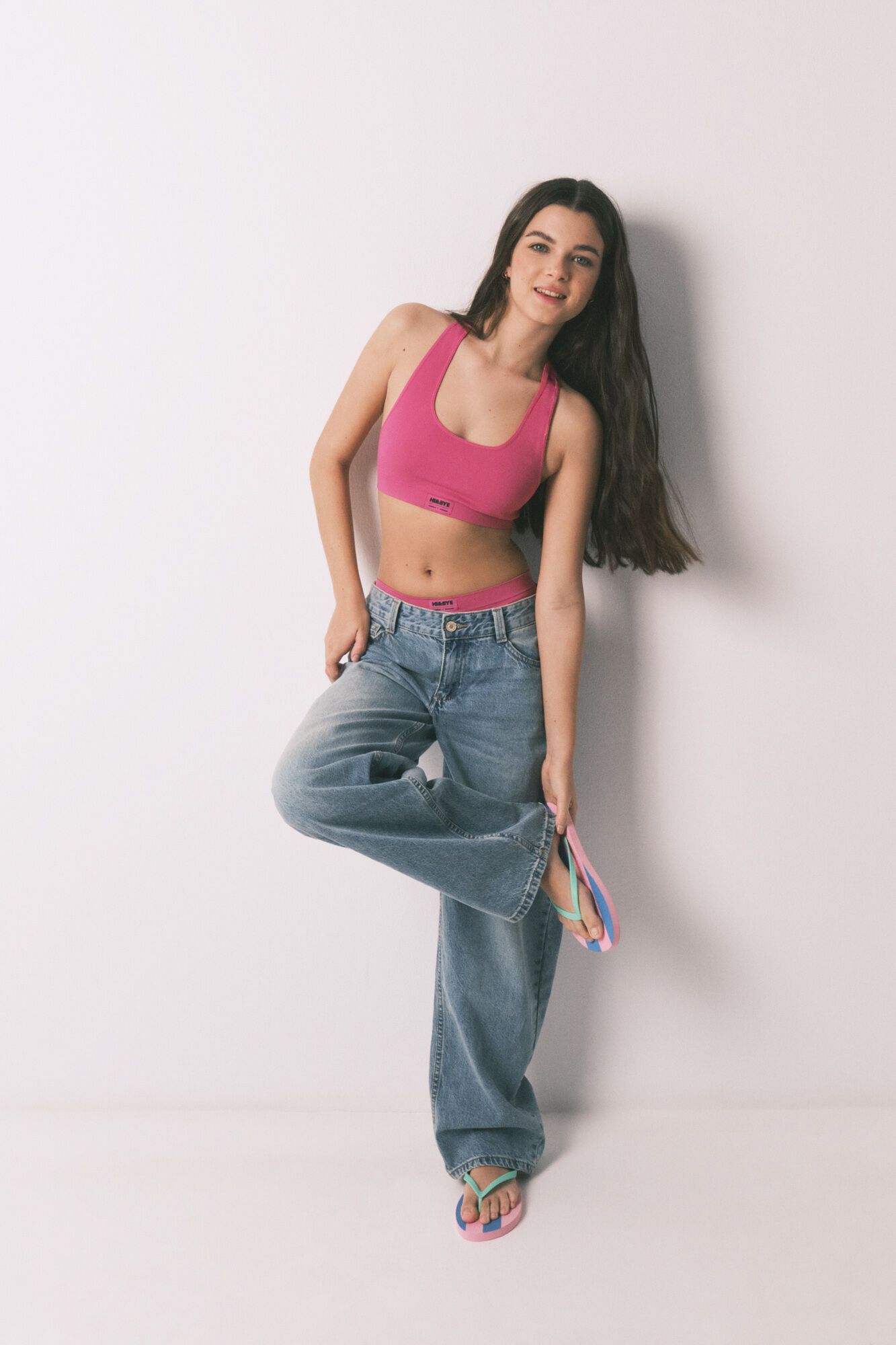 HI&BYE Brasier deportivo sin costura rosa fucsia