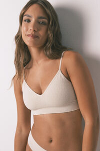 Women'secret Top sin costuras NATURAL estampado animal beige