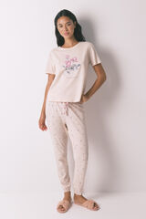 Women'secret Pijama larga con flores rosas rosa