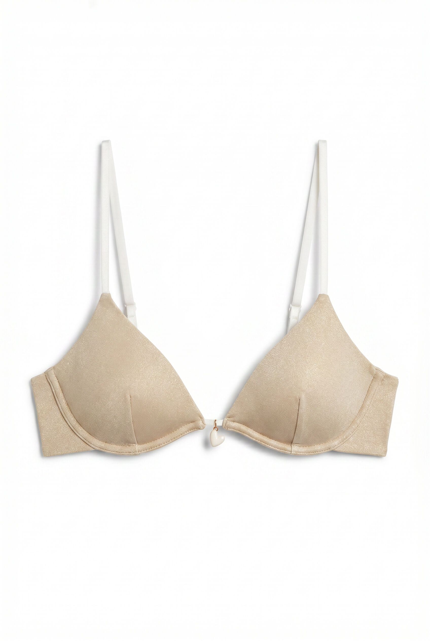 Women'secret Traje de ba&ntilde;o bikini triangular escotado blanco lurex caf&eacute;