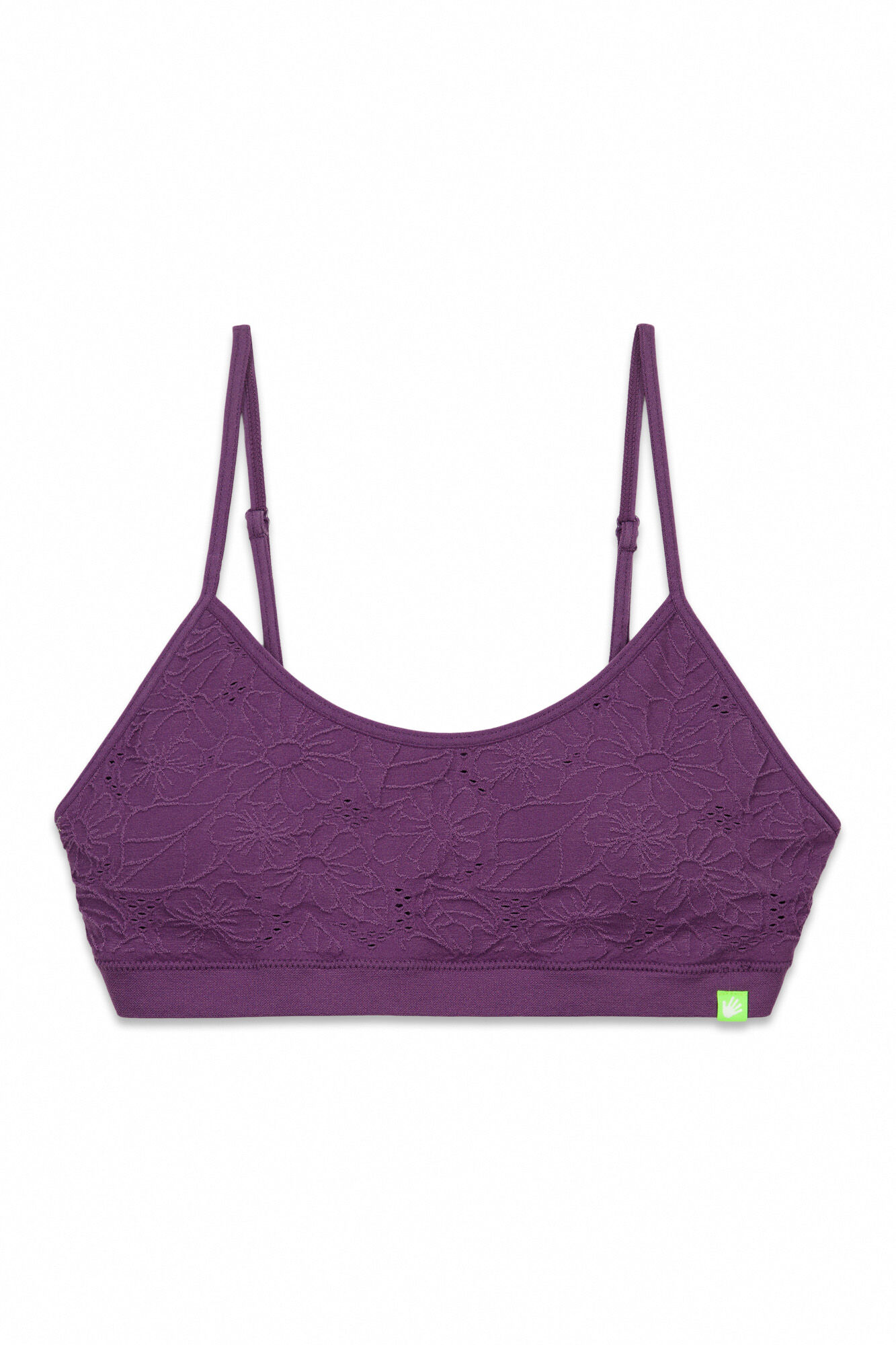HI&BYE Brasier top sin costuras floral granate morado/lila