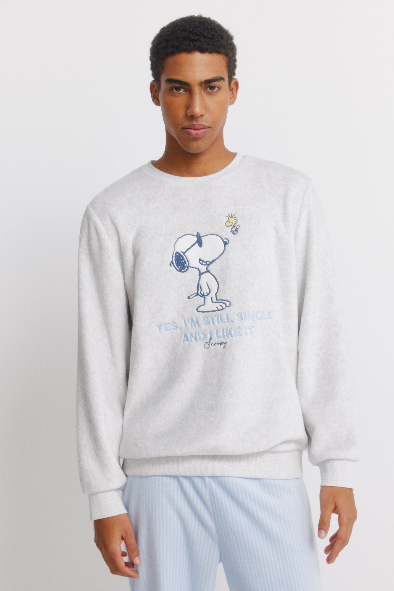 Women'secret Pijama de polar Snoopy gris