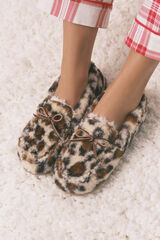 Women'secret Pantuflas para casa mocasines estampado animal  estampado