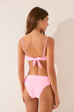 Womensecret Panty de bikini clásica con volante en color rosa rosa