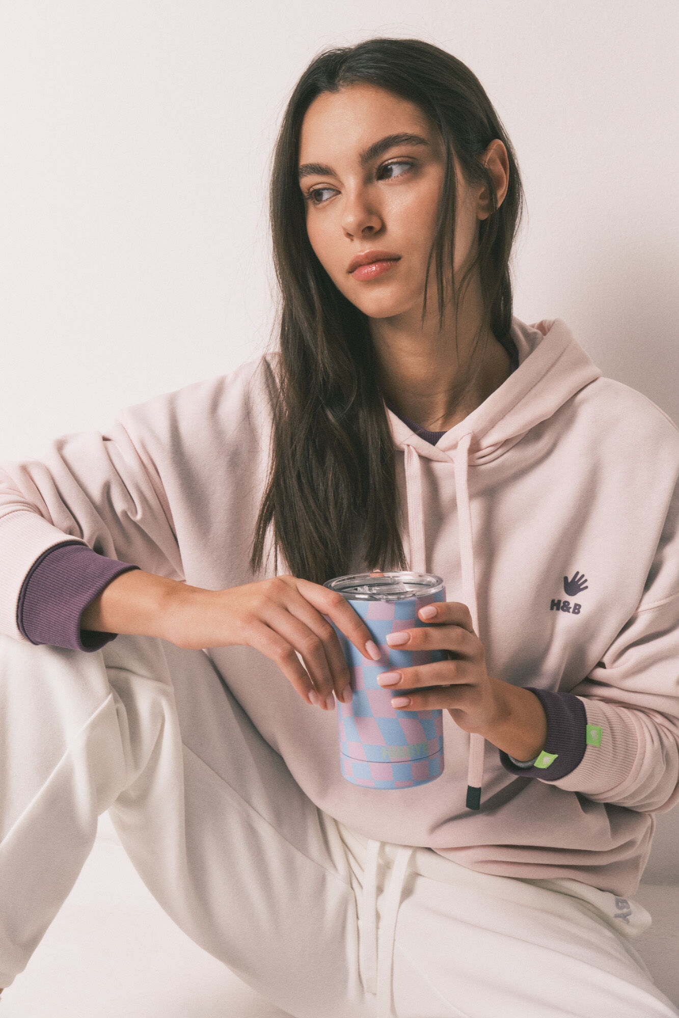 HI&BYE Termo con logo azul azul