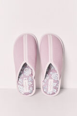 Women'secret Pantuflas estampadas granate rosa