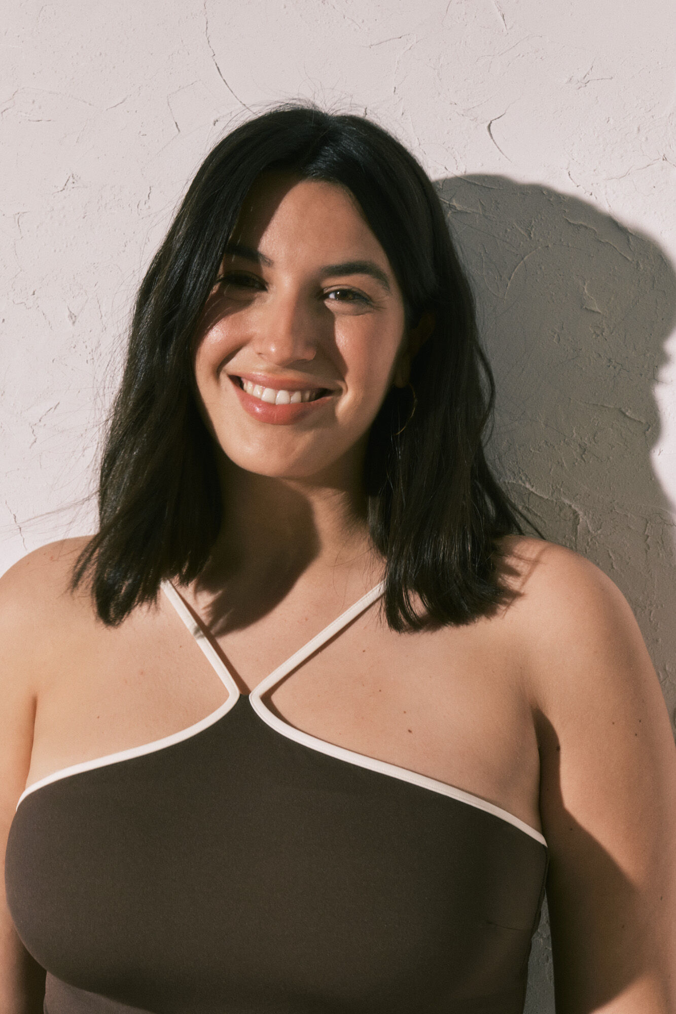 Women'secret Traje de ba&ntilde;o modelador halter marr&oacute;n caf&eacute;